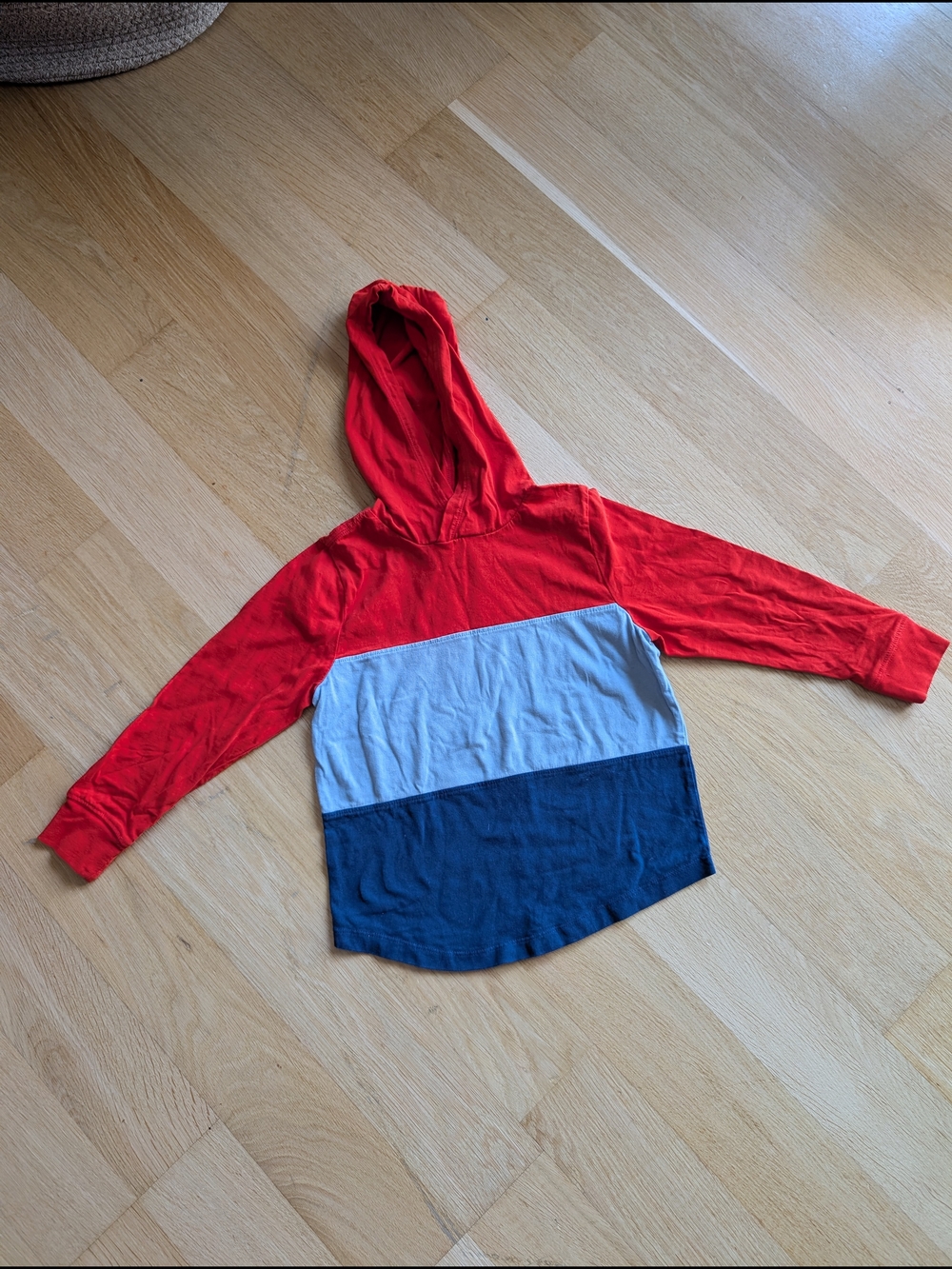 Colorblock Hooded Long-Sleeve Shirt